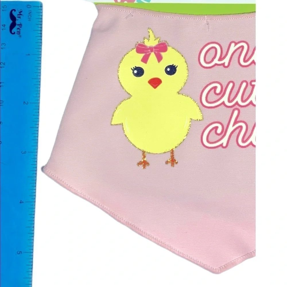 Easter Dog Bandana Apparel One Cute Chick XS/S Neck Size 10 - 14 In Pink Yellow